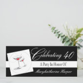 招待状で40歳の誕生日カクテルパーティー 招待状 (スタンド正面)