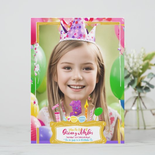 招待状とひな形> >誕生日コード カード (スタンド正面)