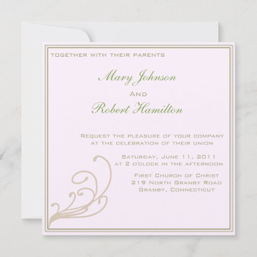 招待状とスクエレガントロール詳細 招待状 (正面)