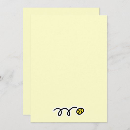 招待状とテニスボール付き文房具デザイン 招待状 (正面/裏面)