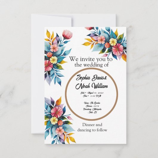 招待状と固定 招待状 (正面)