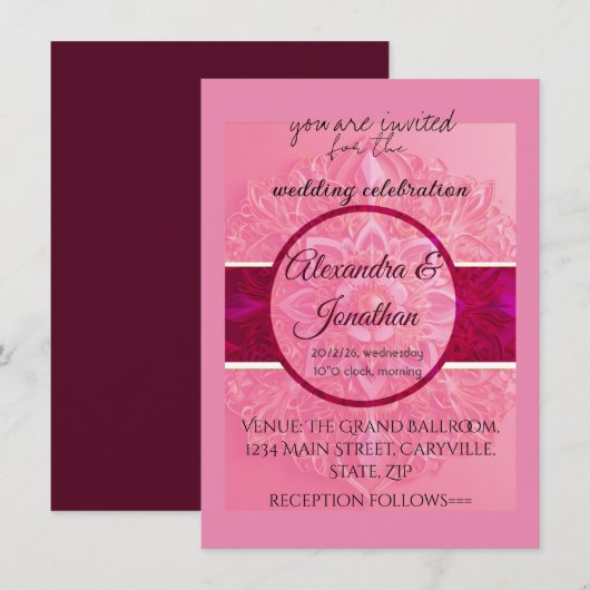 招待状と固定 招待状 (正面/裏面)