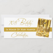 招待状と70歳の誕生日パーティーお祝い 招待状 (正面)