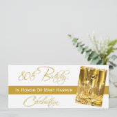 招待状と80歳の誕生日パーティーお祝い 招待状 (スタンド正面)