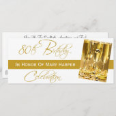招待状と80歳の誕生日パーティーお祝い 招待状 (正面/裏面)