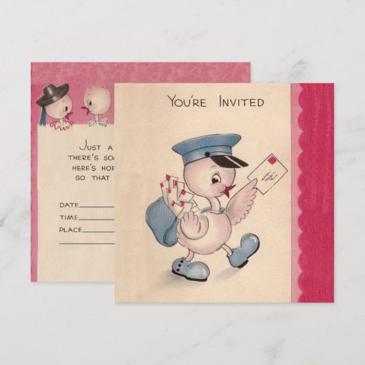 招待状のひよこ! 招待状 (正面/裏面)