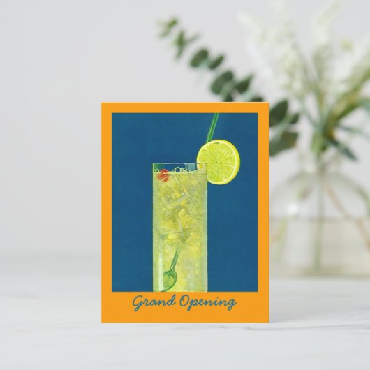 招待状のオープン~の楽しい時間の郵便はがき インビテーションポストカード (スタンド正面)