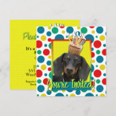 招待状のカップケーキ-ダックスフント- Winston 招待状 (正面/裏面)