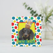 招待状のカップケーキ-ダックスフント- Winston 招待状 (スタンド正面)