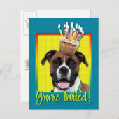 招待状のカップケーキ-ボクサー- Vindy インビテーションポストカード (正面/裏面)