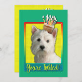 招待状のカップケーキ-西の高地テリア 招待状 (正面/裏面)