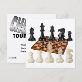 招待状のチェスのトーナメント 招待状 (正面/裏面)
