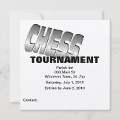 招待状のチェスのトーナメント 招待状 (裏面)