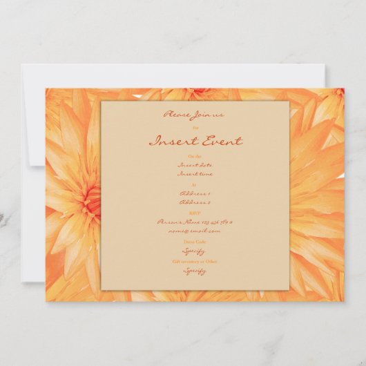 招待状のテンプレート-カスタマイズ可能なオレンジユリ 招待状 (正面)