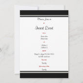 招待状のテンプレート - クラシックな赤いバラ 招待状 (裏面)