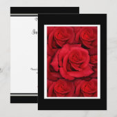 招待状のテンプレート - クラシックな赤いバラ 招待状 (正面/裏面)