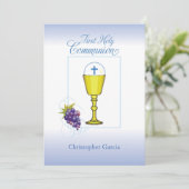 招待状のパーソナライズ名少年の最初のコミュニティCh 招待状 (スタンド正面)