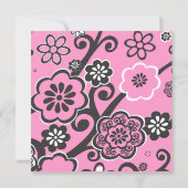 招待状のピンクを示している花の星のユダヤ人のベビー 招待状 (裏面)