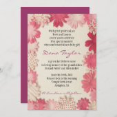 招待状のヘブライを示しているペーパー花のユダヤ人のベビー 招待状 (正面/裏面)