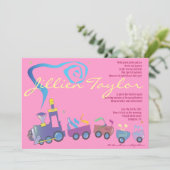 招待状のヘブライ女の子を名前を挙げている列車のユダヤ人のベビー 招待状 (スタンド正面)