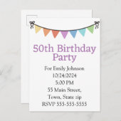 招待状のポストカード インビテーションポストカード (正面/裏面)