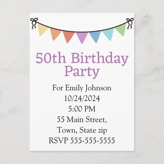 招待状のポストカード インビテーションポストカード (正面)