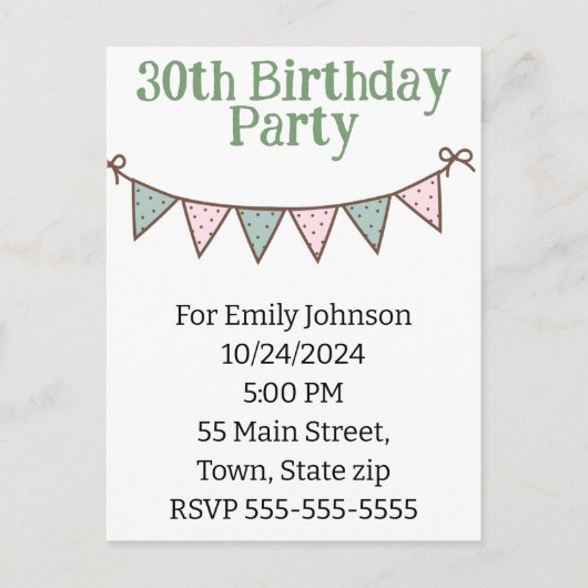 招待状のポストカード インビテーションポストカード (正面)