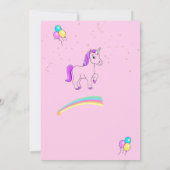 招待状のユニコーン 招待状 (裏面)