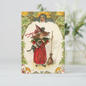 招待状のヴィンテージのHallowenの魔法使いのイメージ 招待状 (スタンド正面)