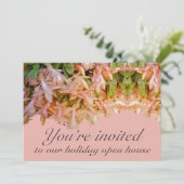 招待状の休日のオープンハウスのクリスマスサボテン 招待状 (スタンド正面)