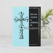 招待状の十字形(青と黒) 招待状 (スタンド正面)