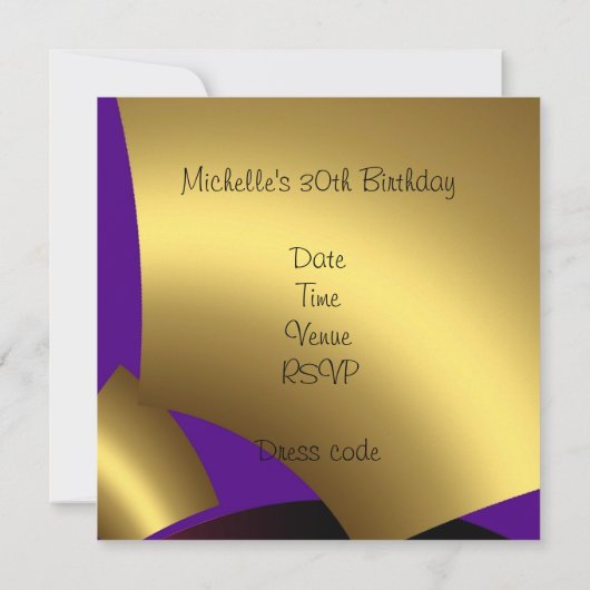 招待状の抽象的な金ゴールドの紙吹雪 招待状 (裏面)