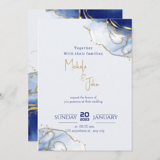 招待状の結婚お祝い 招待状 (正面/裏面)