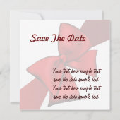 招待状の赤い弓 セーブザデート (裏面)