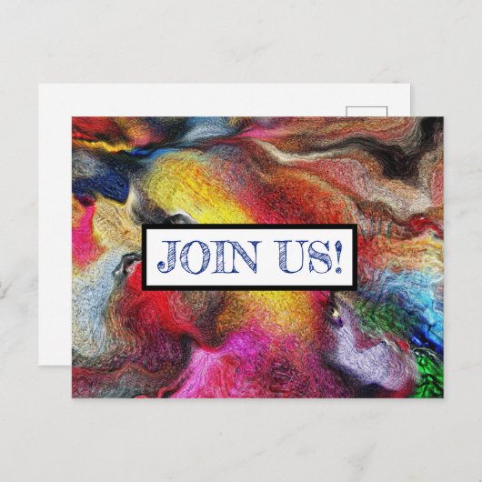 招待状の郵便はがき-抽象美術-私達を結合して下さい! インビテーションポストカード (正面/裏面)