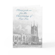 招待状の《キリスト教》洗礼式や命名式 – 男の子。