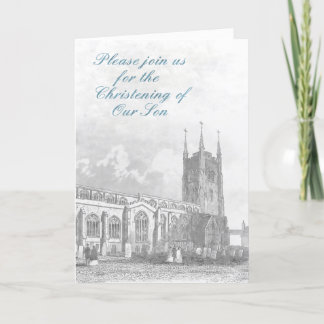 招待状の《キリスト教》洗礼式や命名式 – 男の子。 招待状