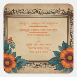 招待状はがき スクエアシール