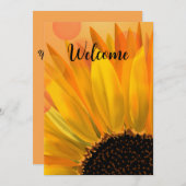 招待状ひまわりカード(カスタマイズ可能な文字) 招待状 (正面/裏面)