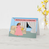 招待状へキッズパジャマパーティーfor Girls カード (黄色い花)