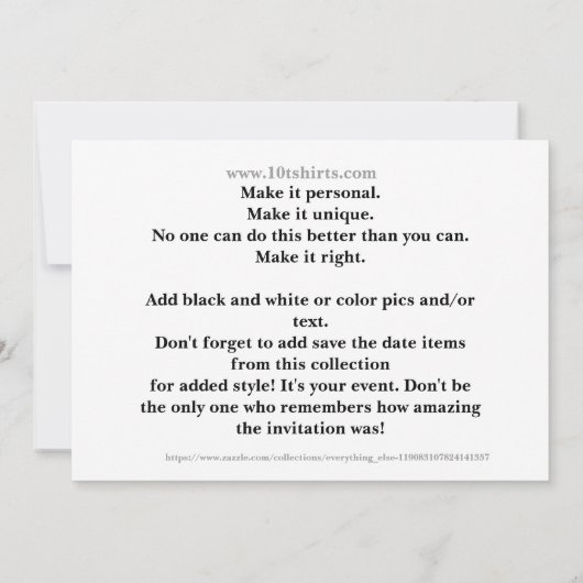 招待状やお知らせをカスタマイズする準備ができました 招待状 (裏面)