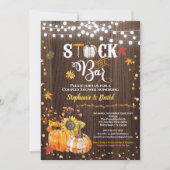 招待状をストッキングします。バーの招待状をストッキングします。秋カボチャの粗材 招待状 (正面)