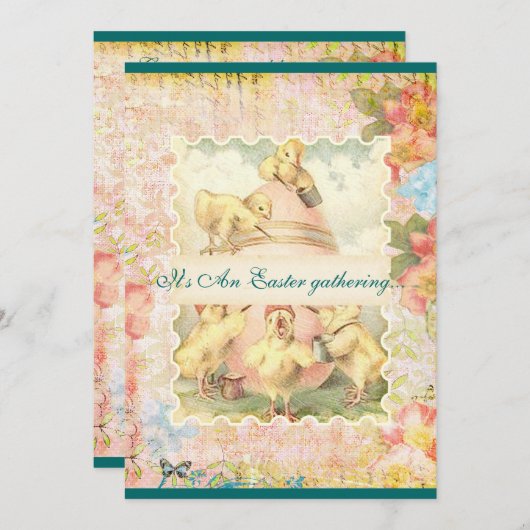 招待状を集めるイースター 招待状 (正面/裏面)