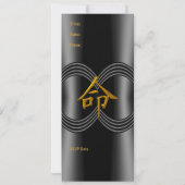 招待状アジアのシンボルライフブラック金ゴールド 招待状 (裏面)