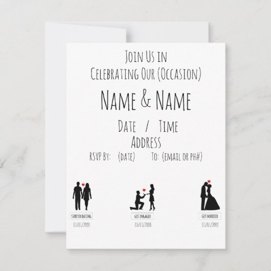 招待状アナウンスのミニマリストノートカード ノートカード (正面)