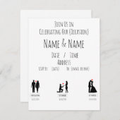 招待状アナウンスのミニマリストノートカード ノートカード (正面/裏面)