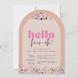 招待状アーチバラフローラ40歳の誕生日 招待状