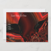 招待状アート抽象芸術宝石シルクインレッド 招待状 (裏面)