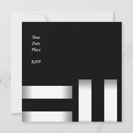 招待状アールデコ白黒30th誕生日パート 招待状 (裏面)