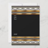 招待状アールデコ金ゴールド白黒 招待状 (裏面)